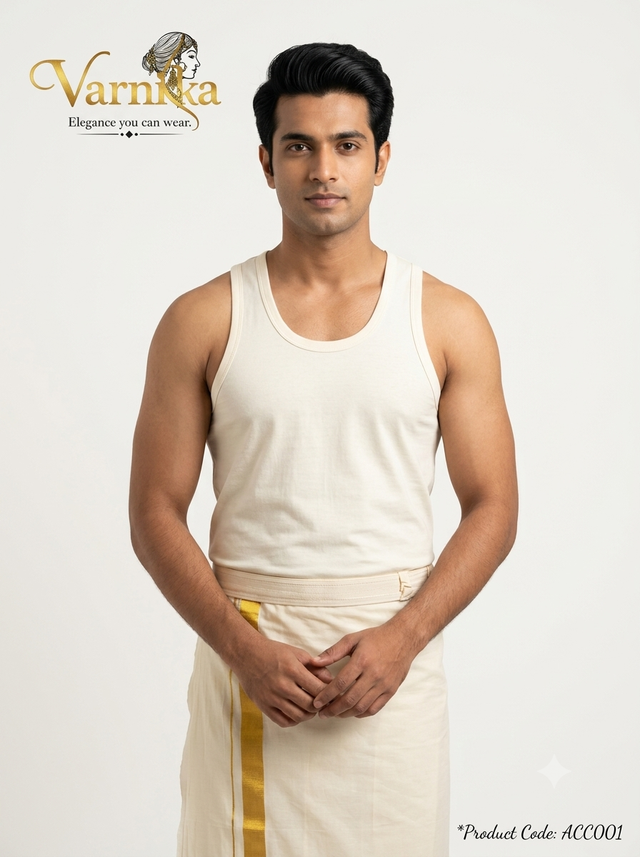 ACC001 - Traditional Premium Cotton Elastic Mundu & Dhoti Belt (Adjustable)