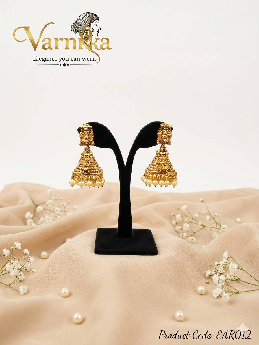Gopuram Heritage Tiered Jhumkas - EAR012