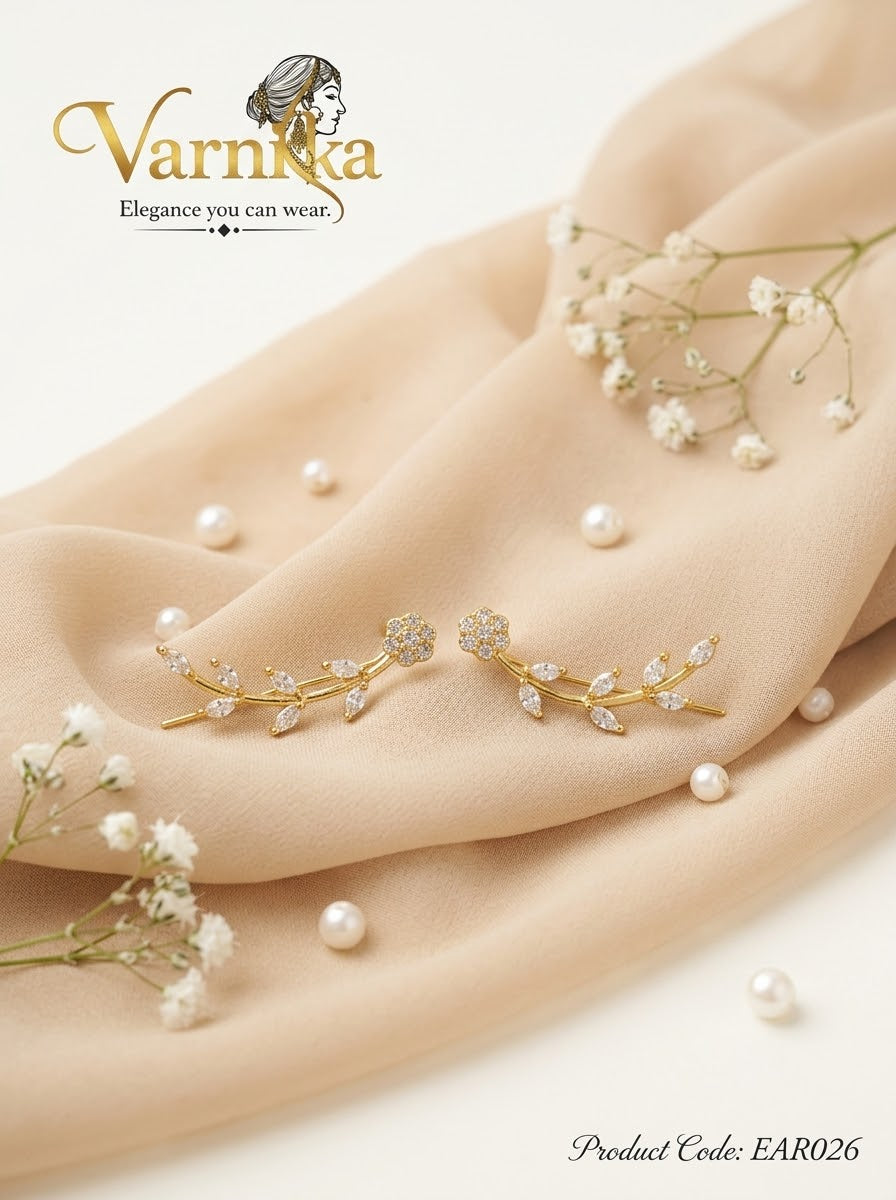 EAR026 - Aurelia Floral Marquise Ear Climbers