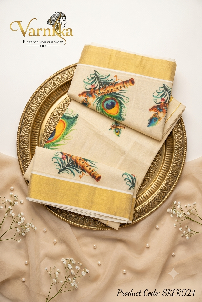SKER024 - Murali Kasavu Kerala Tissue Saree