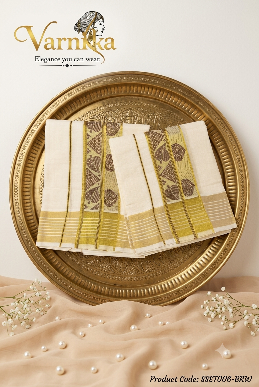 SSET006 - The Heritage Leaf Powerloom Set Mundu