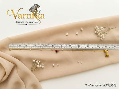 Kamala Lotus Enamel Anklets - ANK002
