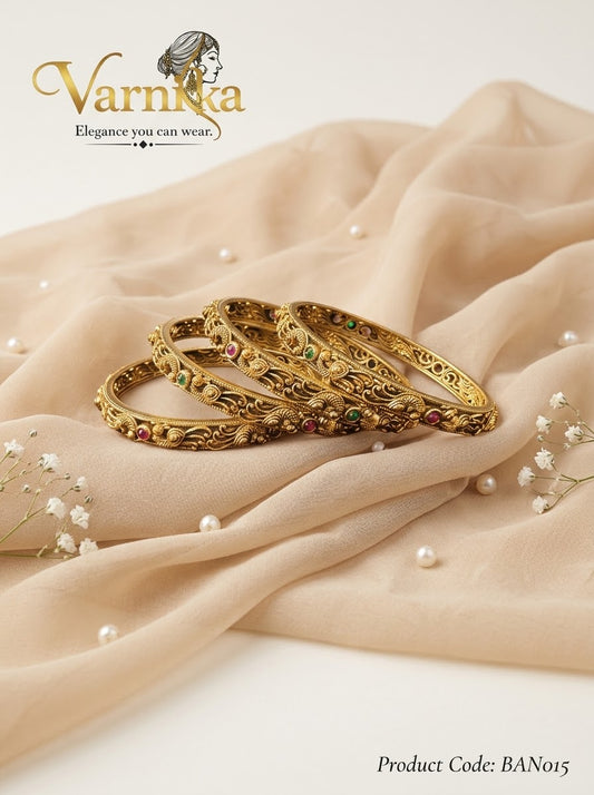 BAN015 - Mayuri Antique Floral Bangle Set