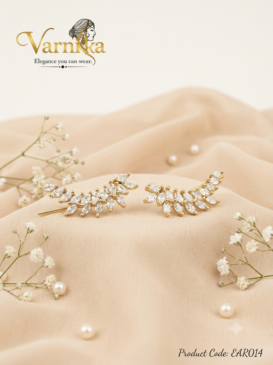 EAR014 - Aanya Marquise Leaf Ear Cuffs