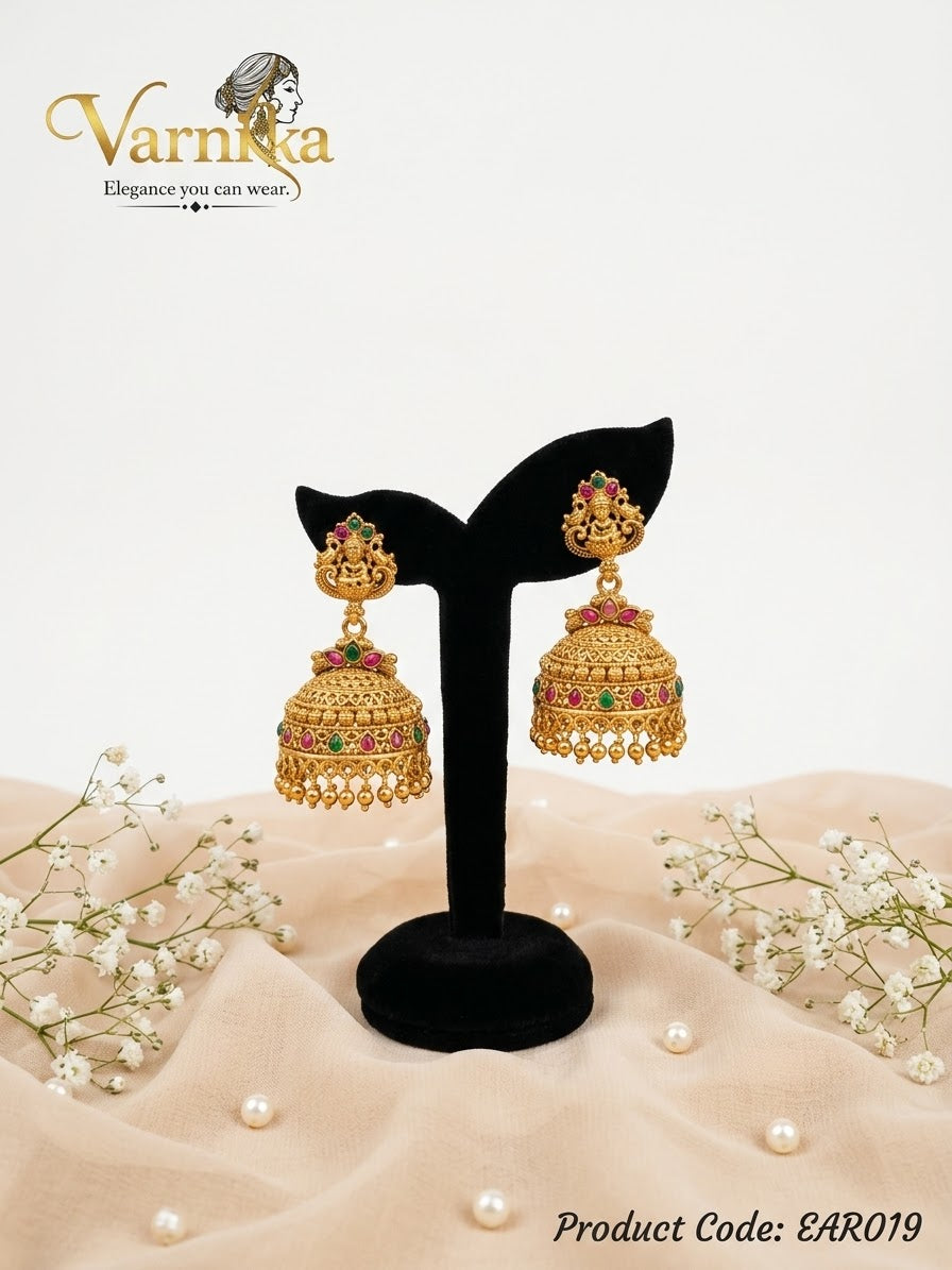EAR019 -  Meera Traditional Antique Dome Jhumkas