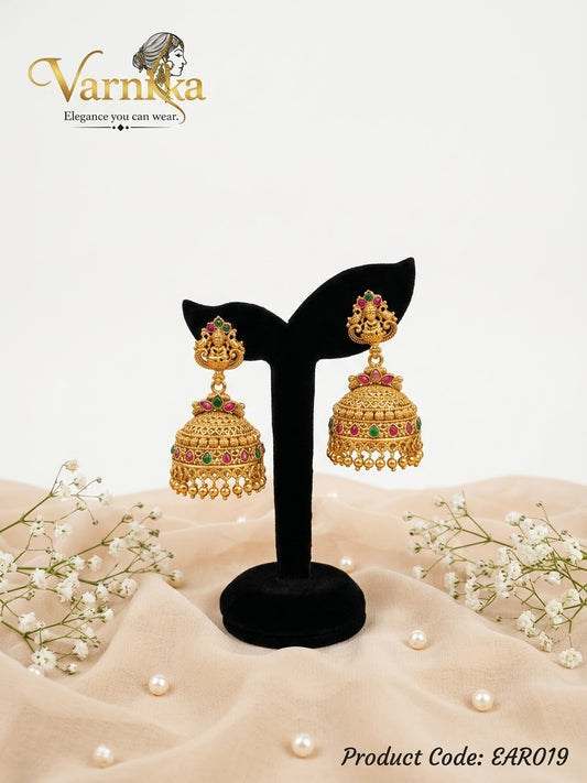 EAR019 -  Meera Traditional Antique Dome Jhumkas