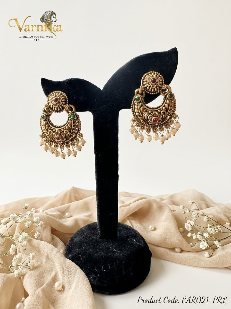 EAR021 - Ananya Antique Chandbali Earrings