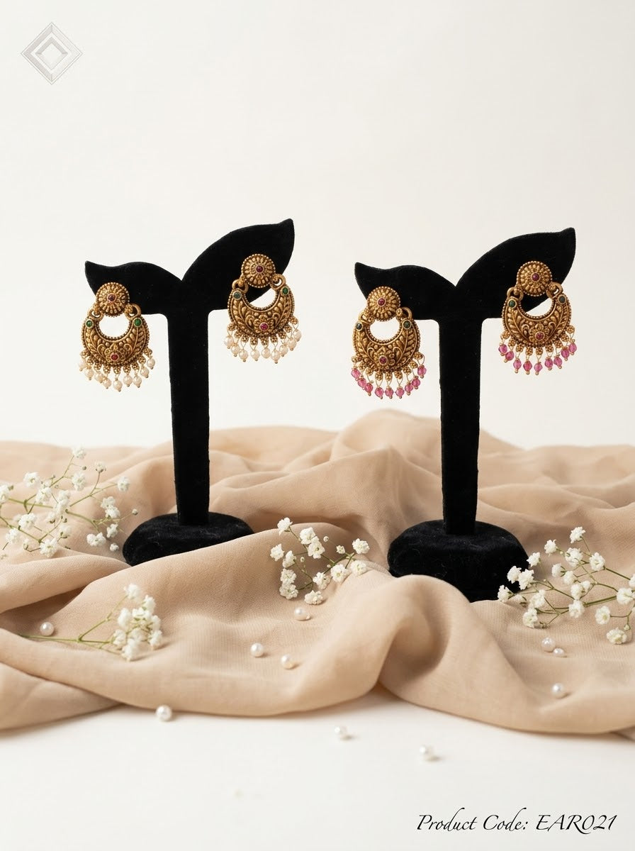 EAR021 - Ananya Antique Chandbali Earrings