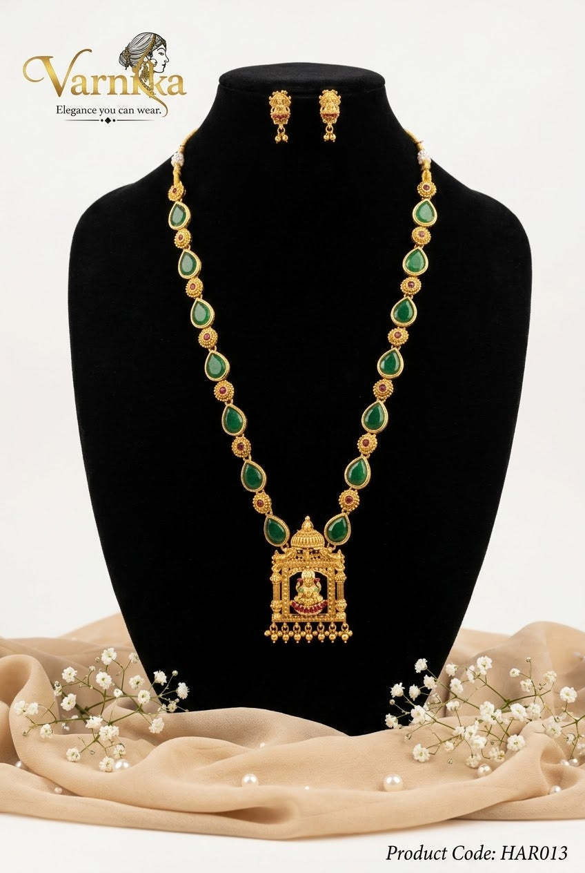 HAR013 - The Padmavathi Emerald Long Haaram Set