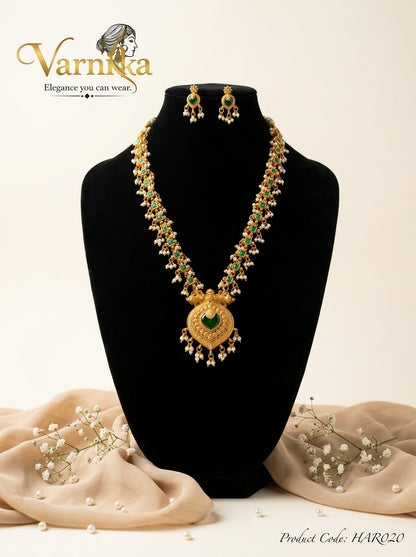 HAR020 - Duality Reversible Kemp & Emerald Antique Haaram Set