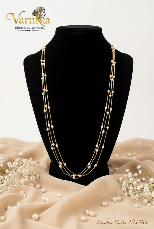 NEC006 - Aadhya Multi-Layer Pearl Mala