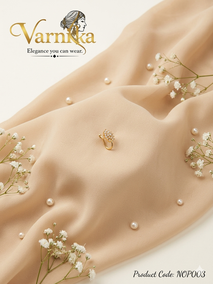 Floral Stone-Studded Press-On Nose Pin - NOP003
