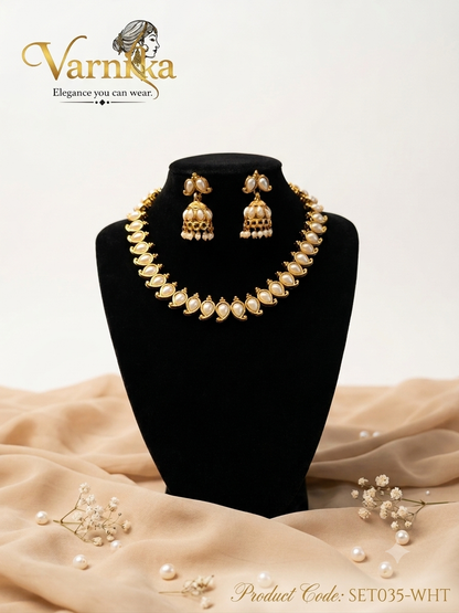 The Swarna-Muktā Mango Necklace Set - SET035
