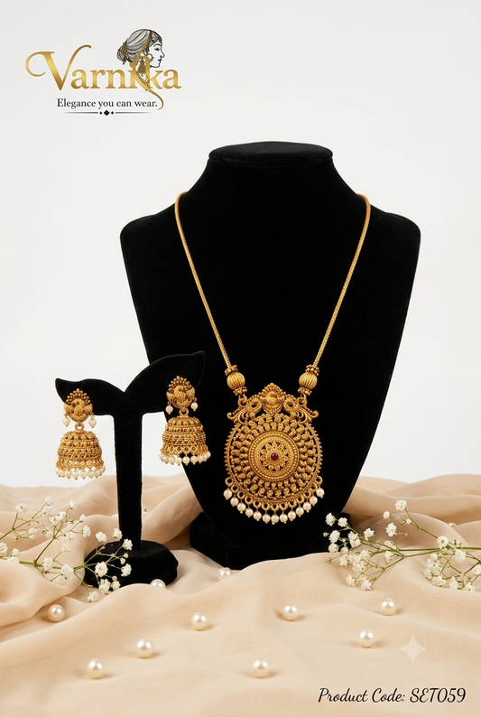 SET059 - Antique Mandala Long Pendant Set