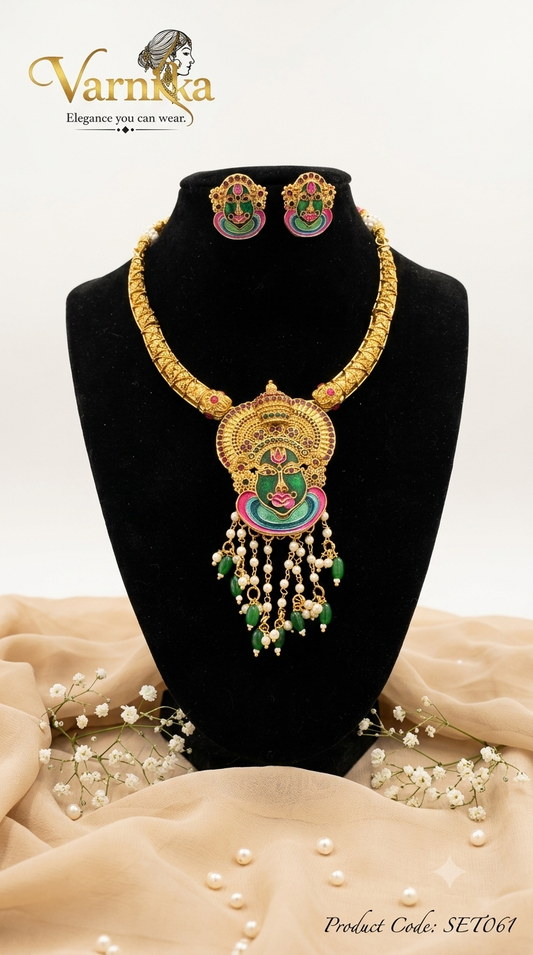 SET061 - The Mayura Kathakali Enamel Choker Set