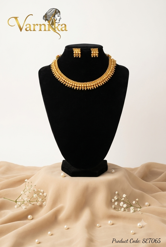 SET065 - The Aahana Antique Bead Short Necklace Set