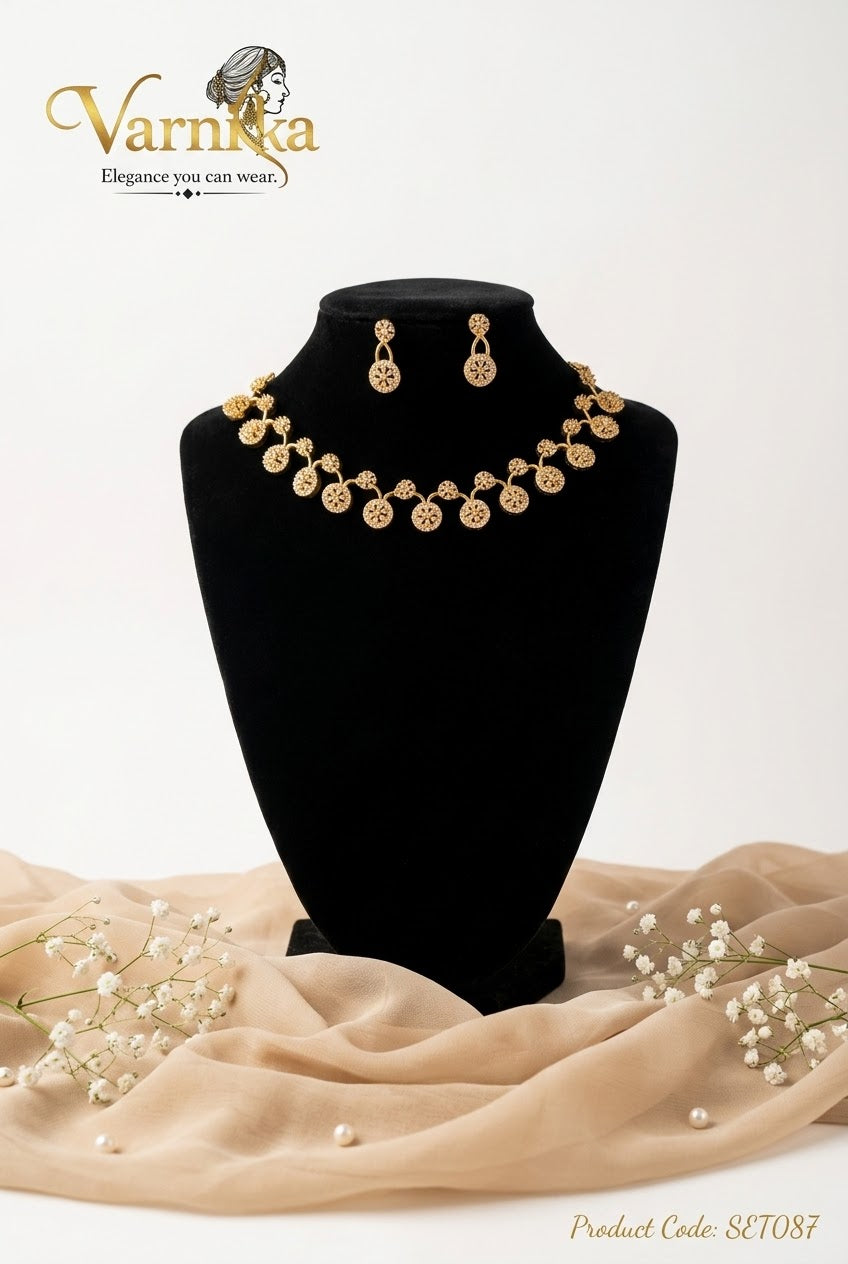 SET087 - The Aurelia Scalloped Floral Choker Set