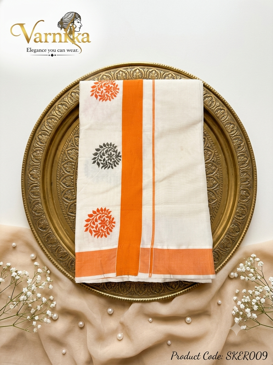 SKER009 - Mayura Traditional Powerloom Kerala Set Saree