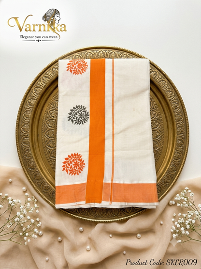 SKER009 - Mayura Traditional Powerloom Kerala Set Saree