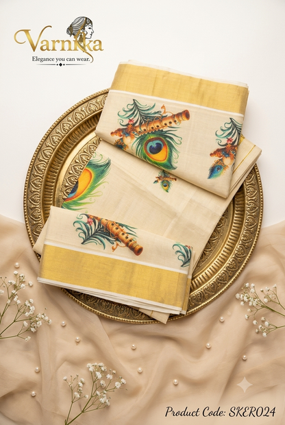 SKER024 - Murali Kasavu Kerala Tissue Saree