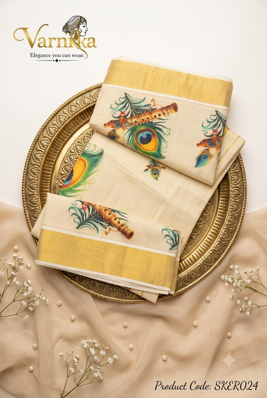 SKER024 - Murali Kasavu Kerala Tissue Saree