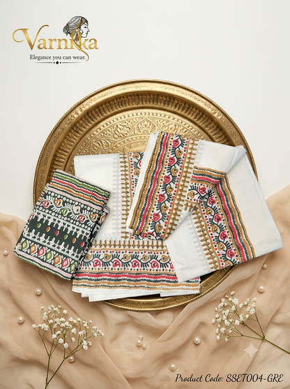 SSET004 - Maya Kalamkari Powerloom Set Mundu