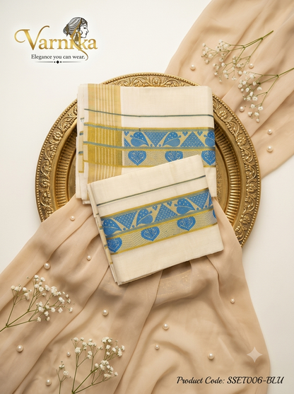 SSET006 - The Heritage Leaf Powerloom Set Mundu