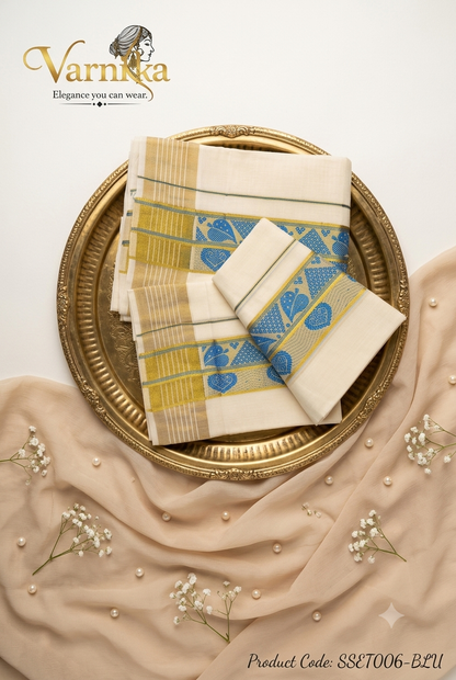 SSET006 - The Heritage Leaf Powerloom Set Mundu
