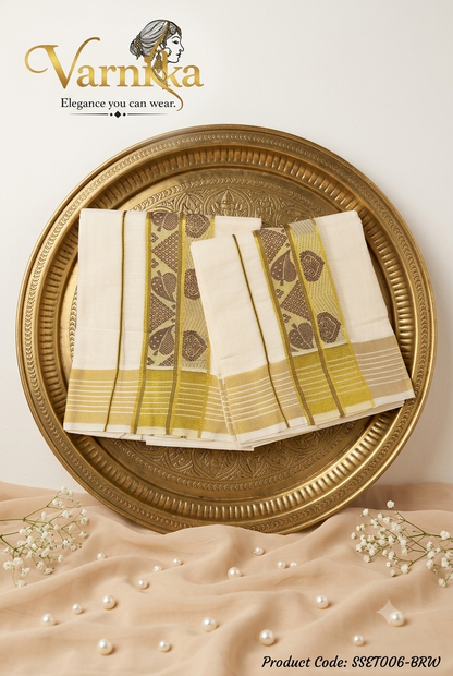 SSET006 - The Heritage Leaf Powerloom Set Mundu