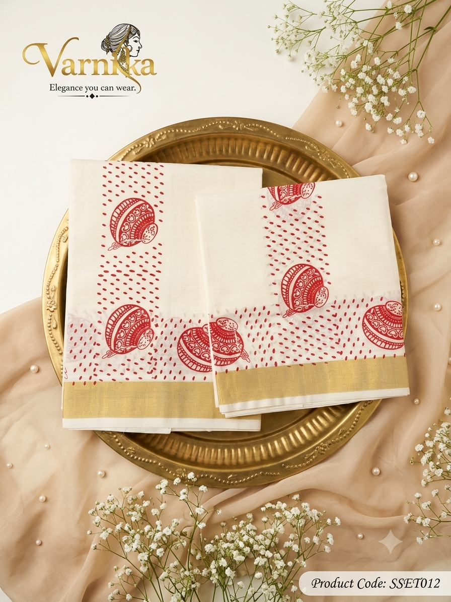 SSET012 - The Kalam Print Set Mundu