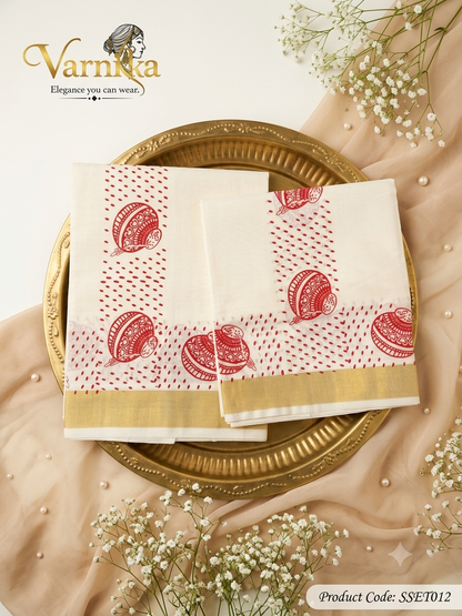 SSET012 - The Kalam Print Set Mundu