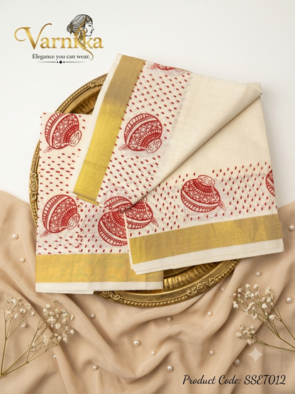 SSET012 - The Kalam Print Set Mundu